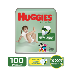 Pañales Huggies Active Sec Xtra-Flex Etapa 5/XXG, 100 Uds