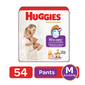 Pantaloncitos Huggies Natural Care Talla M, 54 uds